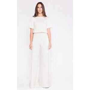 $198 Ripley Rader Ponte Knit Wide Leg Pants Off White Size 1 (XS/S) City Modern